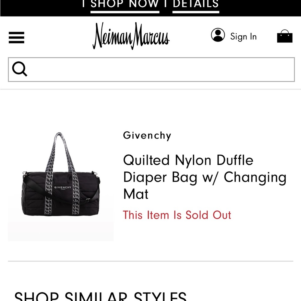 Givenchy Quilted Nylon Diaper Bag